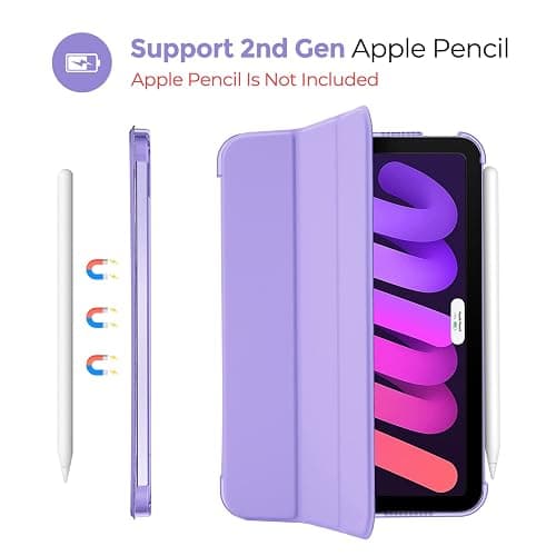 ProCase Smart Case for iPad mini 7 A17 Pro 2024/iPad Mini 6 2021 8.3 Inch iPad mini 7th/6th Gen Case, Hard Back Cover for iPad mini 8.3" 7th Gen A2995/A2996/A2993/6th Gen A2567 A2568 A2569 -Purple thumbnail 5