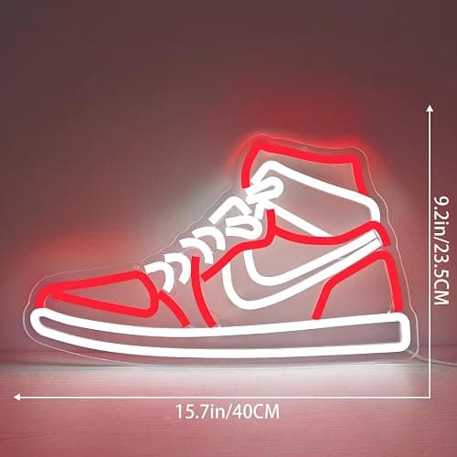 JianJung Sneaker Neon Signs for Wall Decor Dimmable Shoe LED Signs Neon Lights for Bedroom Man Cave Home Neon Wall Sign Shoe Light up Signs Decor thumbnail 2