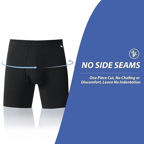 BAMBOO COOL Men's Ultra ComfortSoft Underwear, Moisture Wicking & Breathable No Ride Up Boxer Briefs with Fly, Multipack thumbnail 2