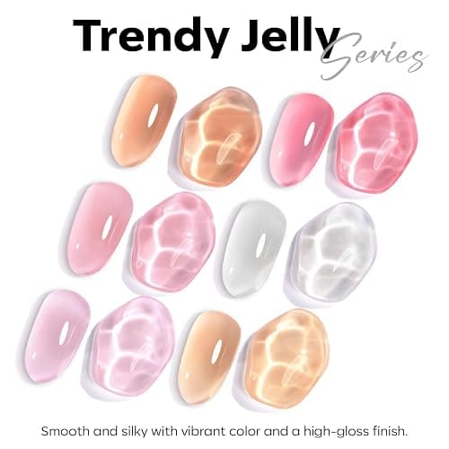 modelones Milky White Gel Nail Polish Natural Color | Translucent Jelly Soak Off LED Clear Coat Soap Nails Art White French Gel Polish15 ML thumbnail 8