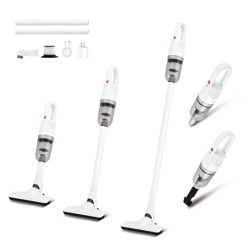 TROURAY Handheld Vacuum Cleaner,Ultra-Lightweight Mini Portable Vacuums for Home, 6 in 1 Stick Vac Cleaners for Car,Pet Hair(White Cordless) - Image 1