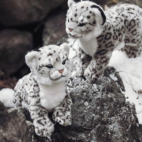 keaiart-ly Snow Leopard Stuffed Animals Plush Toy, 18 Inches Realistic White Leopard Plushies thumbnail 6