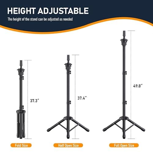 Hemndic Wig Stand with Head, Height Adjustable Wig Stand, Wig Head Stand with Mannequin Head with Extra Wig head Clamp Stand thumbnail 7
