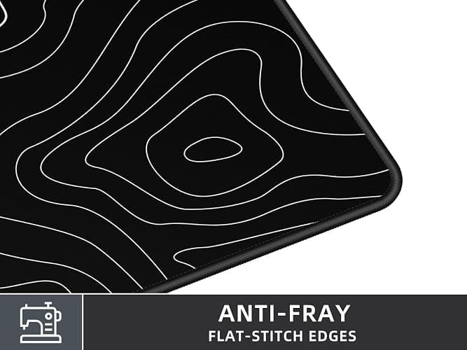Rinaze Extra Large Gaming Mouse Pad with Black Topographic, XXL Mousepad, Big Mouse Mat Desk Pad, Non Slip Keyboard Pad for Gaming Computer Laptop PC Office Desk Accessories thumbnail 3