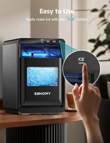 EUHOMY Nugget Ice Maker Countertop, 40Lbs/24H Pebble Ice Maker Machine, Self-Cleaning Countertop Sonic Ice Makers with Ice Scoop&Basket, Pellet Ice Maker Machine for Home/Kitchen/Office thumbnail 4