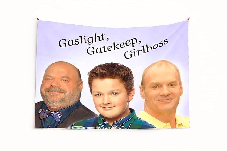 GOLEHS Gaslight, Gatekeep, Girlboss Tapestry with Easy Hanging Kit, Funny Flag for College Dorm, Available in Sizes from 40" to 90", Skin-Friendly Soft High-Definition Meme Tapestry(Size:60"×40") thumbnail 5