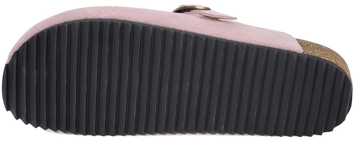 Intini Womens Suede Clogs Mens Leather Mules Cork Footbed Sandals with Arch Support - 8.5 Women/7 Men - Pink thumbnail 4
