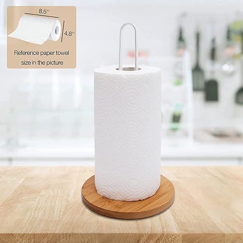 TONLEA Wooden Paper Towel Holder Countertop, Kitchen-Towel-Holder FreeStanding with Non-Slip Base for Bathroom thumbnail 5