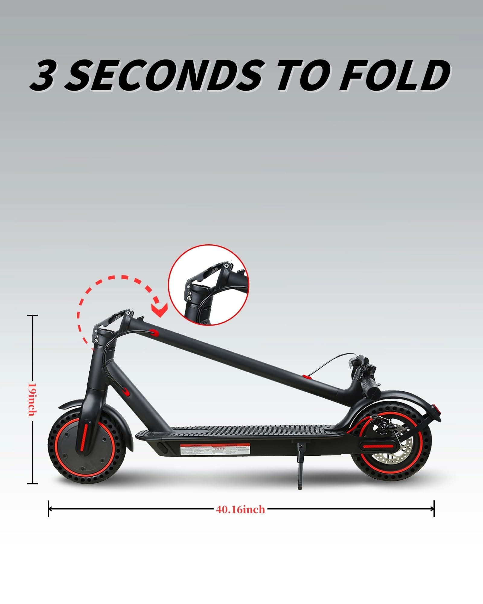Electric Scooter for Adults - 8.5 Inch Folding Electric Scooter, Range 25-30km with APP Connection, 350W Motor with Dual Brake System,Electric for Adults (Red) thumbnail 6
