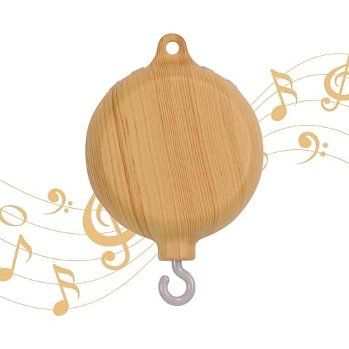 Lanttoe Crib Mobile Motor with Music Box, Baby Mobile for Crib with 12 Classic Lullabies & Rotating Function, Wooden Design Crib Mobile with Music - Image 1