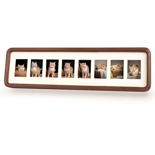 Hans 4"x16" Frames Collage Photo Frame Single Mat with Eight 1.5x2.5 Openings and Satin Solid Frame Horizontal or Vertical(8 Openings) thumbnail 3