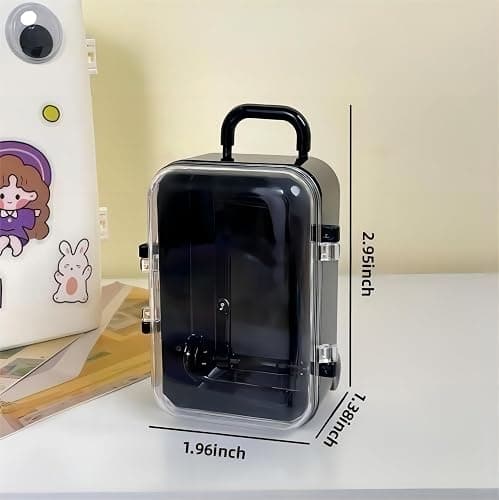 BaaSid 4PCS Mini Plastic Travel Suitcase Candy Box Suit for Doll Wedding Party Decoration,Doll Suitcase, Mini Luggage,suitcase Gift Box thumbnail 3