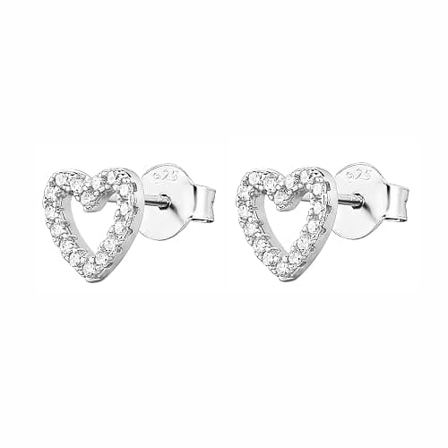 PAVOI 14K Gold Plated 925 Sterling Silver Stud Earrings for Women | Dainty Geometrical Bar Triangle Heart Earrings thumbnail 3