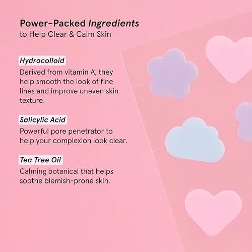 grace & stella Award Winning Pore Strip - Pimple Patches for Face | Hydrocolloid Acne Patches - Absorbs Zits, Reduces Redness - Cute Patches Dermatologist-Tested, Vegan (Multishape, 36 Count) thumbnail 4