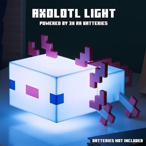 Paladone Minecraft Axolotl Light, Five Color Modes, Minecraft Lamp to Decorate Your Gaming Desk or Night Stand thumbnail 6