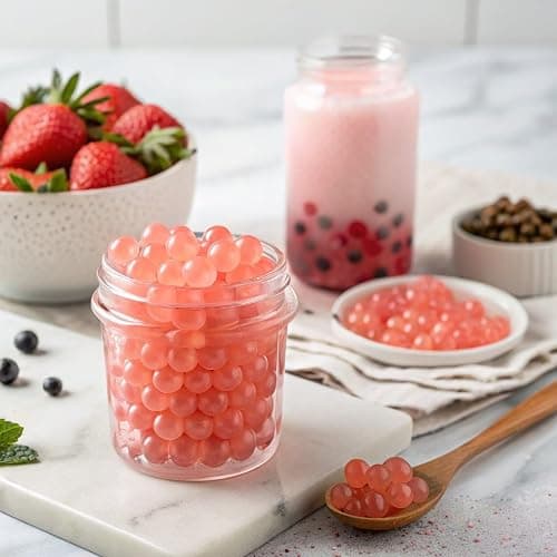 Tea Zone [7 Pounds] Strawberry Popping Pearls for Boba Tea Beverages, Sweets, Ice Cream Topping | B2053 thumbnail 3