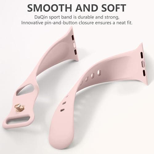 DaQin Sport Band Compatible with Apple Watch Bands 40mm 41mm 42mm 44mm 45mm 46mm 49mm 38mm Women Men, Soft Silicone Waterproof Wristband Strap for iWatch Band Series 11 10 9 8 7 6 5 4 3 2 1 SE Ultra thumbnail 3