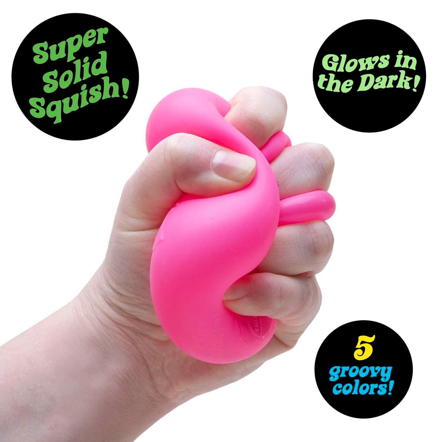 NeeDoh Nice Cube Glow - Soft & Squishy Glow-in-The-Dark Stress Toy, Stretchy Fidget for Sensory Play, Fun for Kids & Adults, Portable Stress Relief, Assorted Colours thumbnail 3