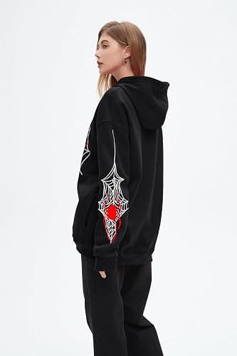 Hesaco Spider Graphic Hoodies Y2k Zip Up Hoodie Men Women Oversized Sweatshirts Y2k Jacket Streetwear Vintage Tops thumbnail 5