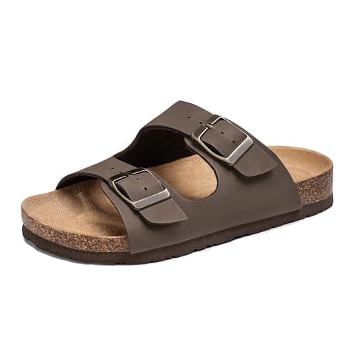 FITORY Boys Girls Glitter Slide Sandals, Cork Slipper with Adjustable Straps for Little Kid/Big Kid - Image 1