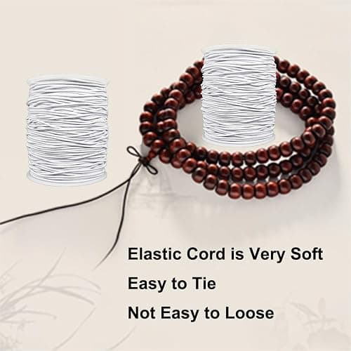LUSTEMBER Stretchy String for Bracelets, 2 Rolls 1 mm Sturdy Elastic String Elastic Cord for Jewelry Making, Necklaces, Beading (White) thumbnail 6