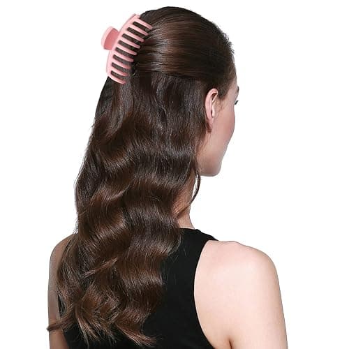 2 Pack Big Hair Claw Clips Nonslip Large Claw Clip for Women and Girls Hair,Strong Hold Grips Hair Accessories 4 Inch (Pink) thumbnail 4