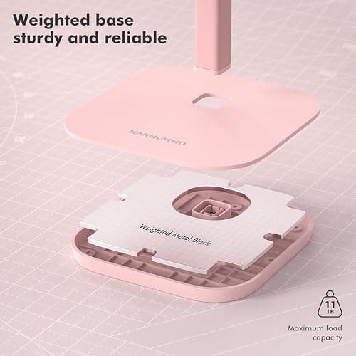 MANMUVIMO Headphone Stand, Desktop Headset Holder Desk Earphone Stand Aluminum Headset Hanger Headphone Rack Stand to Hold Earphones Such as Airpods Max, Sony, Beats, Bose, Razer, HyperX(Pink) thumbnail 4
