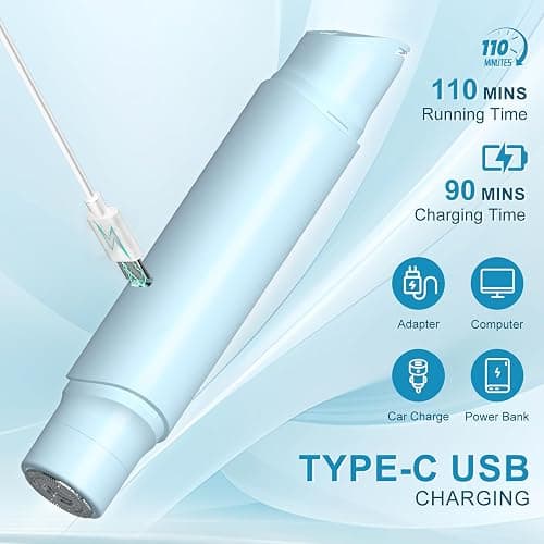Bikini Trimmer for Women - 2 in 1 Electric Painless Razors for Women with Dual Heads, Waterproof Pubic Hair Groomer for Body Underarm Leg Face, Rechargeable Compact Travel Shaver thumbnail 4