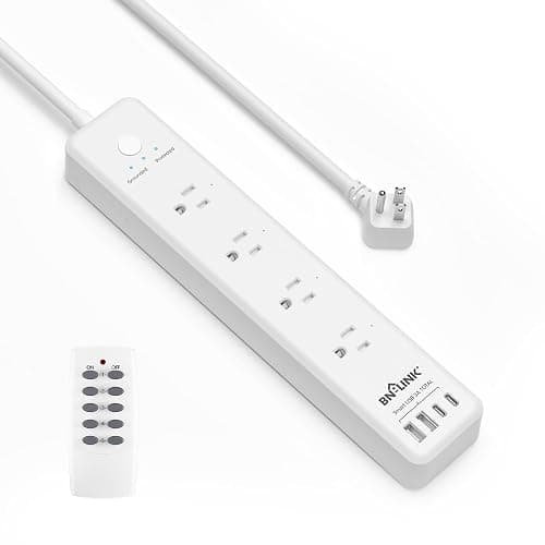BN-LINK Remote Control Power Strip with 4 Independent Outlets, 4 USBs | 20W USB-C, 3.9Ft Extension Cord, 15A/1875W Overload, Protection for Home Office - Image 1