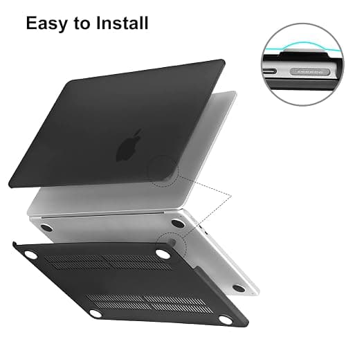 EooCoo Coque pour MacBook Air 13 Pouces M5 M4 M3 M2 2026-2022 Mat Noir | Agréable au Toucher, Étui Rigide Fine Compatible pour MacBook 13,6" Housse de Protection en Polycarbonate, Facile à Installer thumbnail 5