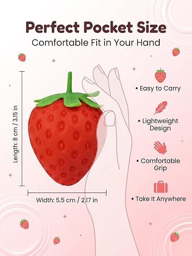 Strawberry Squishy Squishy Strawberry 3.15''/7'' Stress Ball Slow Rising Slow Rise Toy Jumbo Cheese Giant Fruit Big Fidget Party Favor Pressure for Adults Soft Squeeze Relief(Small 3.15in 1PC) thumbnail 2