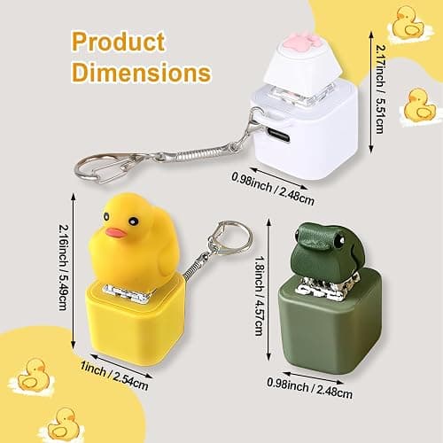 Duckys Quacking Fidget Toy, Rechargeable Keyboard Fidget Toy with Colorful Lights & Sound, Portable Anxiety Relief Fidget Keychain for Bags Purses Backpacks (A-Duck) thumbnail 3