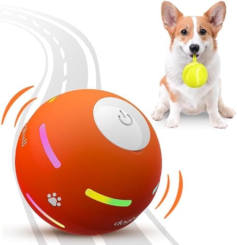 PetDroid Interactive Dog Toys Dog Ball,[2025 Newly Upgraded] Durable Motion Activated Automatic Rolling Ball Toys for/Small/Medium/Large Dogs,USB Rechargeable (Orange) - Orange - Image 1