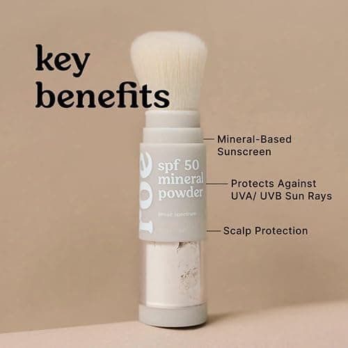 Roe Wellness- SPF 50 Powder Sunscreen Mineral-Based, Non-Toxic Brush-on For Kids, Adults & Babies | For Scalp, Face & Body (Reef Safe) thumbnail 3