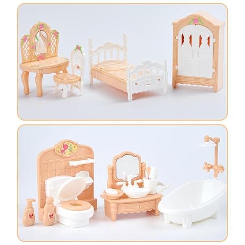 35 Pcs Dollhouse Furniture Accessories Set Mini House Furniture Small Dollhouse Miniature Furniture Play House Accessories 1:12 Tiny Kitchen Bedroom LivingRoom Bathroom Boy Girl Toddler3Y+ thumbnail 3
