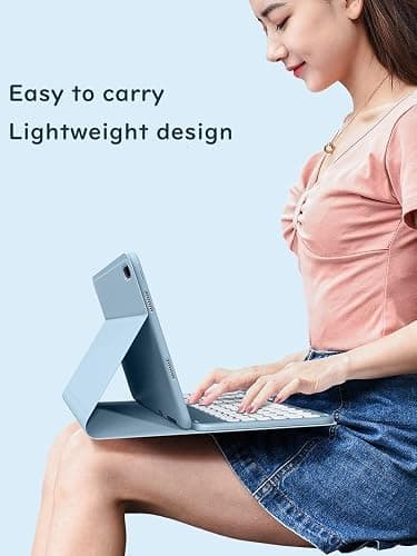 HENGHUI Keyboard Case for iPad mini 7 A17 Pro 2024/ iPad mini 6 2021 8.3 inch Keyboard Case Cute Round Key Color Keyboard Wireless Detachable BT Keyboard Cover,Yellow thumbnail 4