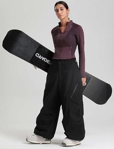 GSOU SNOW Mens Womens Snow Pants Baggy Snowboard Ski Pant Loose Waterproof Windproof Insulated Outdoor Sport thumbnail 2