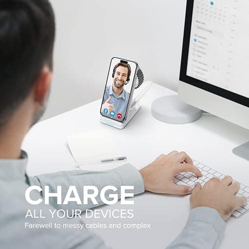 Wireless Charging Station, 3 in 1 Fast Wireless Charger Stand for Multiple Devices Apple Watch Ultra Series 11 10 9 8 7 6 SE 5 4 3 2, iPhone 17 16 15 14 13 12 11 Pro Max/Plus/Air/X/XS/XR/SE, Airpods thumbnail 2