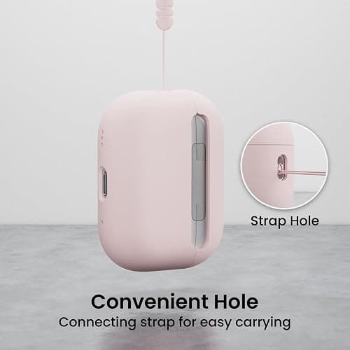 ORNARTO Compatible with AirPods Pro 2 Case 2022, Full Protective Hybrid Silicone for AirPods Pro 2nd Generation Case, Front LED Visible Skin Cover-Pink thumbnail 3