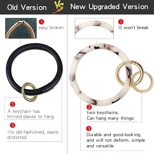Bracelet Keychain for Women Key Ring Bracelet Wristlet Keychain Bangle Keyring for Women Key Chain Marble Keychain thumbnail 5