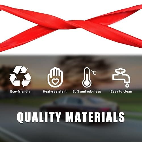 Suvnie Car Rear View Mirror Protector Frame, Silicone Auto Rearview Mirror Edge Protective Cover Compatible with Model 3 Y, Car Interior Rearview Mirror Decor Accessories (Red) thumbnail 3