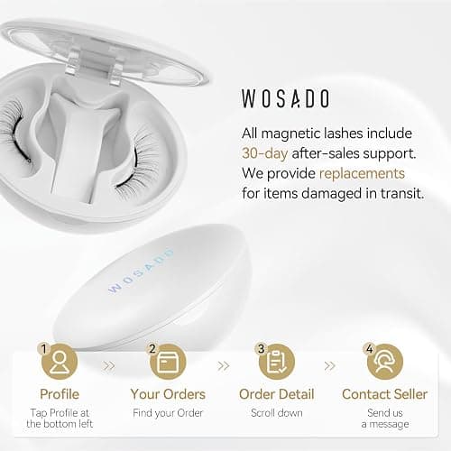 WOSADO Magnetic Eyelashes with Applicator Kit, [V17 Ice Black] Reusable Magnetic Lashes without Eyeliner, Glue-free False Lashes, Waterproof, Lightweight, Suit for Natural Makeup thumbnail 3