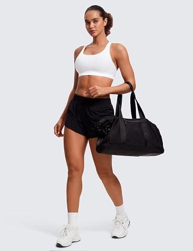 CRZ YOGA Naked Feeling Strappy Sports Bras | Medium Support, Removable Pads, Yoga, Sleek, Scoop Neck, for Women thumbnail 3