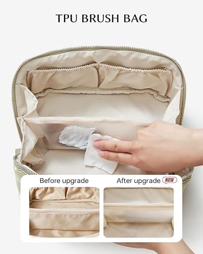 EACHY Travel Makeup Bag,Large Capacity Cosmetic Bags for Women,Waterproof Portable Pouch Open Flat Toiletry Bag Pattern Makeup Bag thumbnail 3