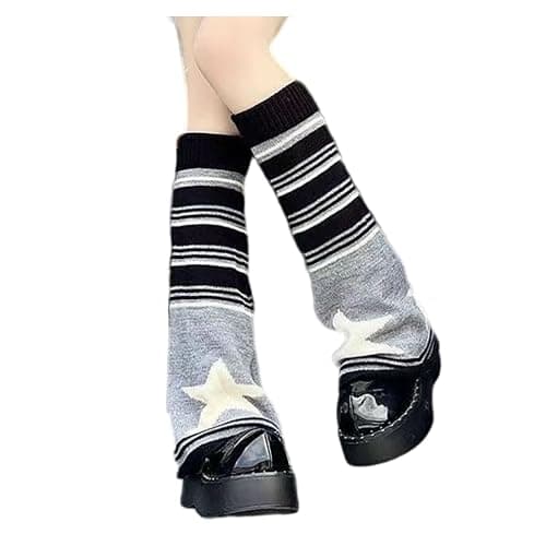 srdmuph Grunge Socks Fairy Grunge Socks Fairy Grunge Cloth Leg Warmers Reversible Y2K High Knee Long Knit Boot Socks Women - Image 1