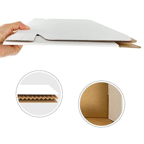 RLAVBL 12x9x3 Inches Shipping Boxes Set of 20, White Corrugated Cardboard Box, Mailer Boxes for Packing Small Business thumbnail 4