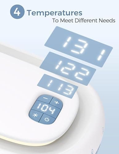 Momcozy Baby Wipe Warmer, Innovative Spring Design, Large Capacity Wipes Dispenser for 60-80pcs, Fast & Even Heating, 4 Modes of Temperature Heating Control, Diaper Wipe Warmer with Night Light, Blue thumbnail 5