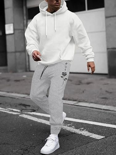ZAFUL Cuffed Sweatpants for Men Casual Graphic Drawstring Printed Sweat Pants Stretch Loose Joggers thumbnail 2