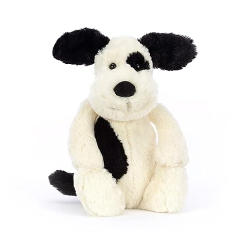 Jellycat Bashful Black and Cream Puppy Stuffed Animal, Medium 12 inches - Dogs and Puppies Plush Toy - Classic Children's Gift - Image 1