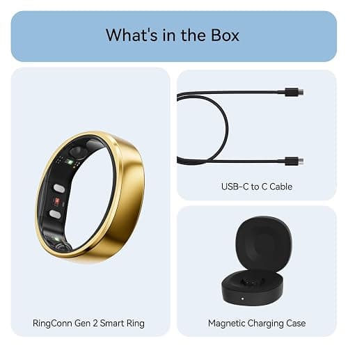 RingConn Gen 2, World’s First Smart Ring with Sleep Apnea Monitoring, No APP Subscription, 12-Day Battery Life, Stress/Heart Rate/Women's Health Tracker, Android & iOS Compatible (Gold, Size 10) thumbnail 7